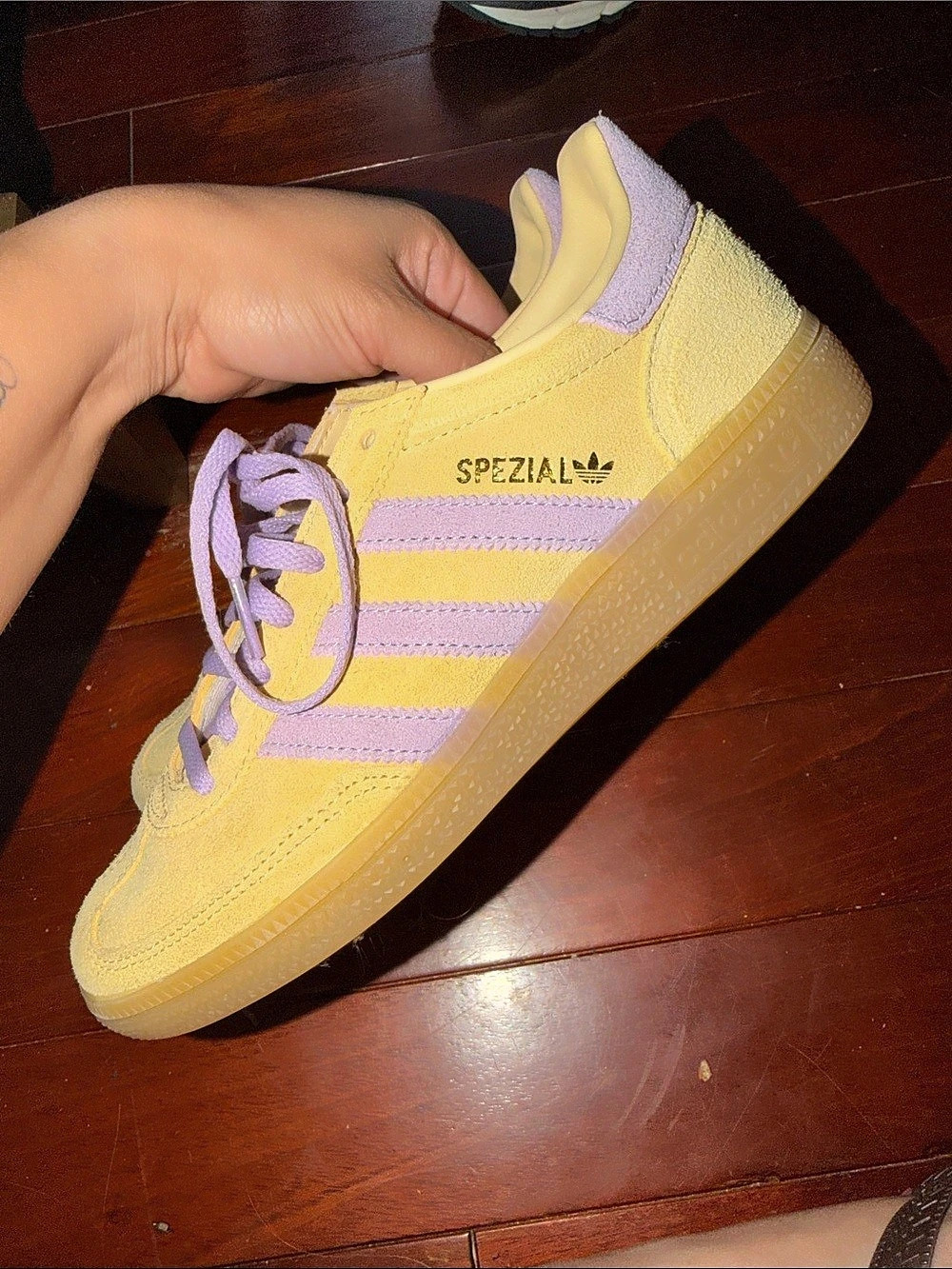 Adidas Handball Spezial Bliss Lilac Yellow Sneakers - Picture 2 of 7